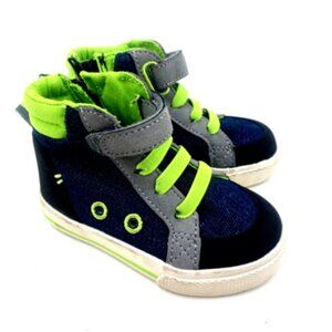 Baby Boy Sneakers Size 5 High Tops Children Kids Zipper Footwear Toddlers  Shoes